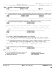 Formulario ADOPT-200 Solicitud De Adopcion - California (Spanish), Page 5