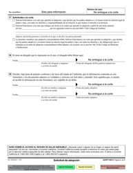 Formulario ADOPT-200 Solicitud De Adopcion - California (Spanish), Page 6