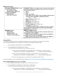 Form FMLA-HR2A Notice of Eligibility and Rights and Responsibilities Regarding Employee Request for Medical Leave, Family Leave or Military Family Leave - Connecticut, Page 2