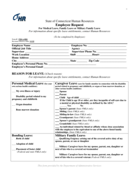 Document preview: Form FMLA-HR1 Employee Request for Medical Leave, Family Leave or Military Family Leave - Connecticut