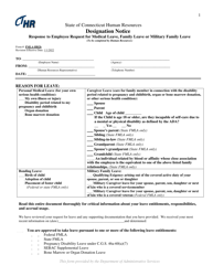 Document preview: Form FMLA-HR2B Designation Notice - Response to Employee Request for Medical Leave, Family Leave or Military Family Leave - Connecticut