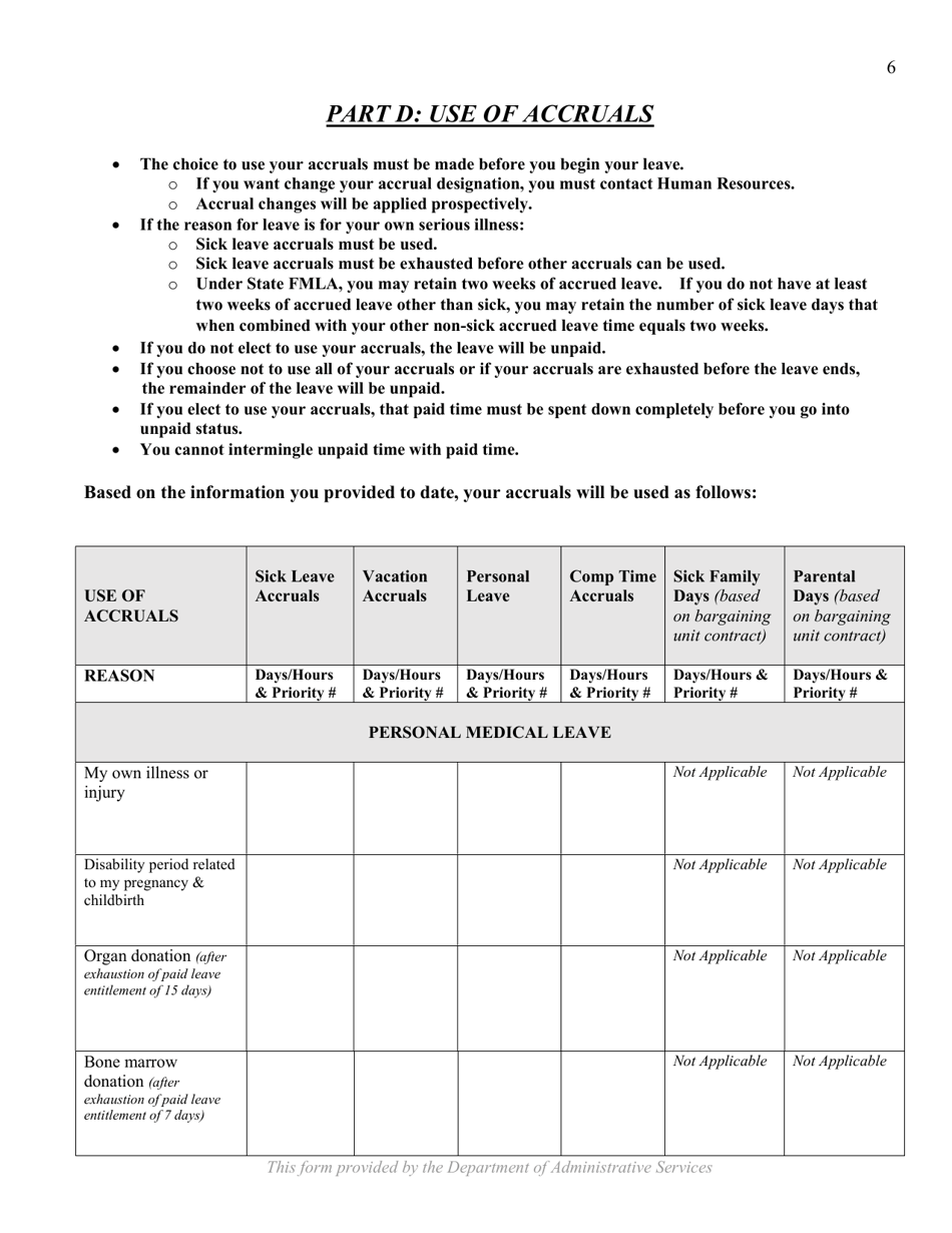Form FMLA-HR2B Designation Notice - Response to Employee Request for Medical Leave, Family Leave or Military Family Leave - Connecticut, Page 6