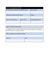 Form AID111-9 U.S. Personal Services Contractor Request for a Medical Exception to the Covid-19 Vaccination Requirement, Page 3