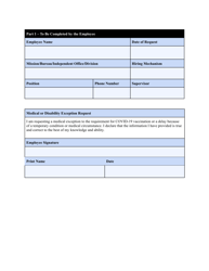 Form AID111-8 U.S. Direct Hire Request for a Medical Exception to the Covid-19 Vaccination Requirement, Page 3