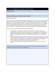 Form AID111-8 U.S. Direct Hire Request for a Medical Exception to the Covid-19 Vaccination Requirement, Page 4