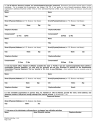 Form FDACS-10100 Solicitation of Contributions Registration Application - Florida, Page 2