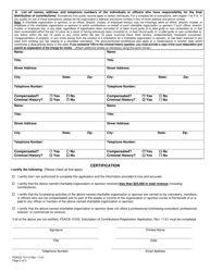 Form FDACS-10110 Solicitation of Contributions Small Charitable Organizations/Sponsors Application - Florida, Page 2