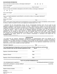 Form FDACS-11073 Volunteer Application - Florida, Page 2
