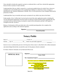 Arkansas Immunization Exemption Application for Childcare or School Students - Arkansas, Page 6