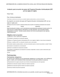 Document preview: Invitacion Para La Reunion De Equipo Del Programa Educativo Individualizado (Iep) - Georgia (United States) (Spanish)
