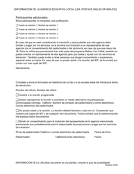 Invitacion Para La Reunion De Equipo Del Programa Educativo Individualizado (Iep) - Georgia (United States) (Spanish), Page 2