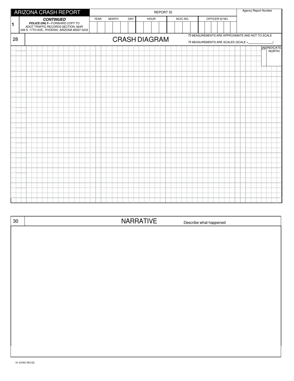 Form 01-2704 Arizona Crash Report - Arizona, Page 3