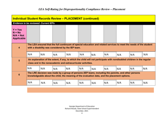 Lea Self-rating for Disproportionality Compliance Review - Placement - Georgia (United States), Page 4