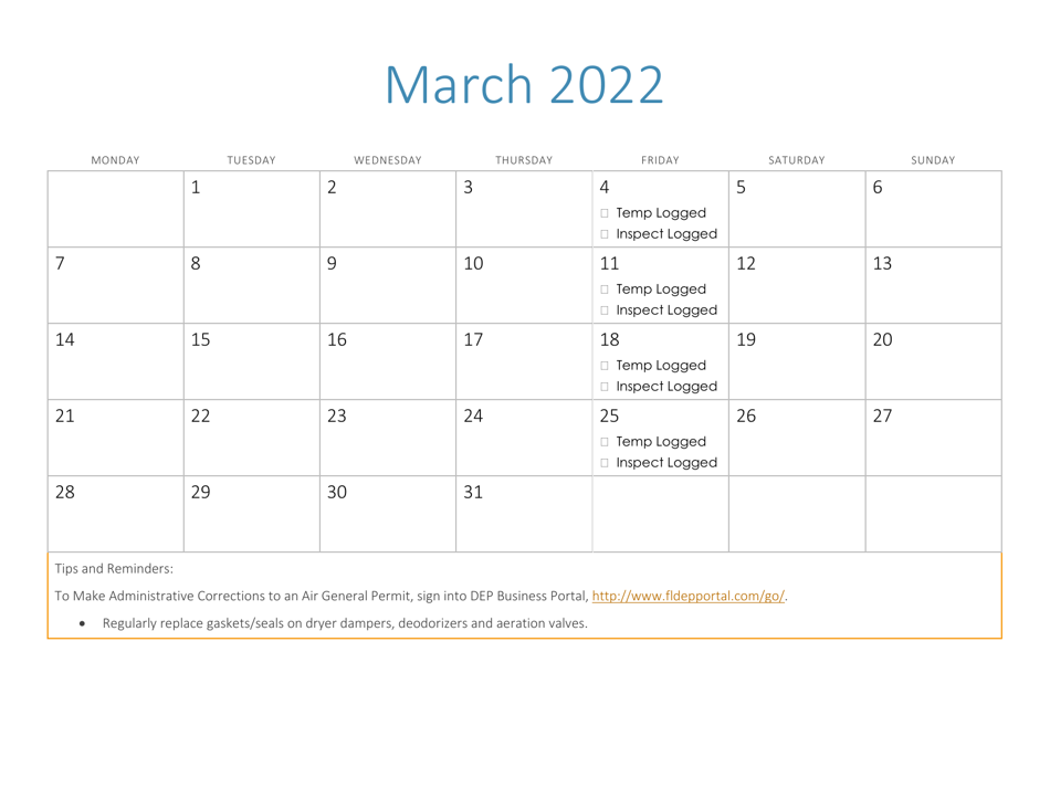 Compliance Calendar for Florida Perchloroethylene Dry Cleaners - Florida, Page 10