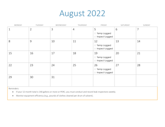 Compliance Calendar for Florida Perchloroethylene Dry Cleaners - Florida, Page 20