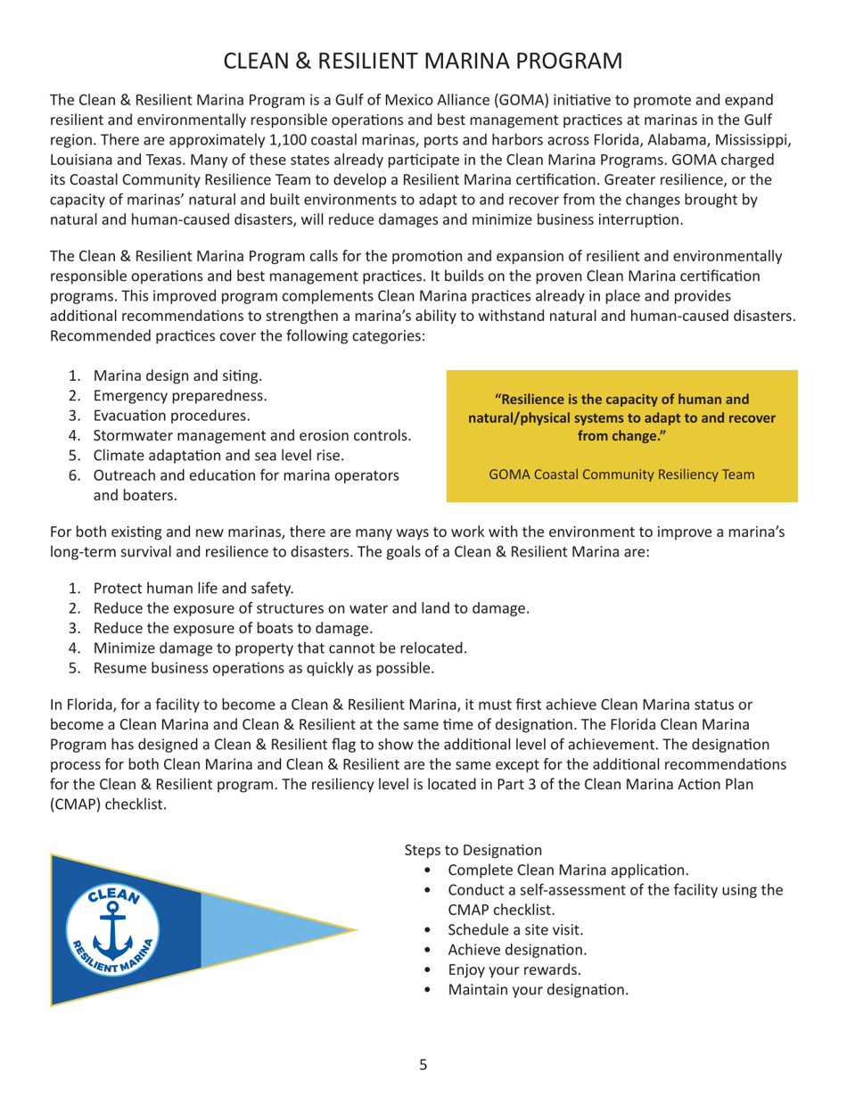 Florida Clean Marina Guide to Designation With Clean Marina Action Plan - Florida, Page 5