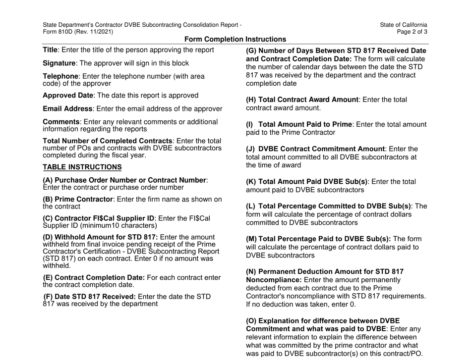 Form DGS PD810D State Departments Contractor Dvbe Subcontracting Consolidation Report - California, Page 4