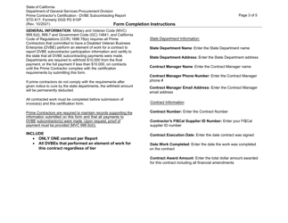 Form STD817 Prime Contractor&#039;s Certification - Dvbe Subcontractor Report - California, Page 3