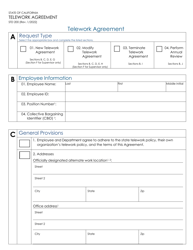 Document preview: Form STD200 Telework Agreement - California