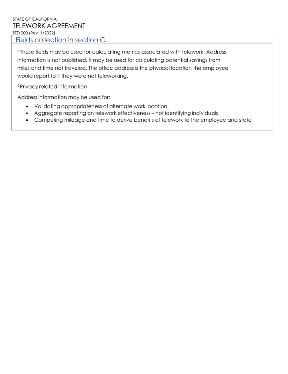 Form STD200 Telework Agreement - California, Page 12