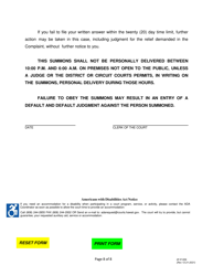 Form 2F-P-559 Complaint for Divorce; Automatic Restraining Order; Summons to Answer Complaint - Hawaii, Page 8
