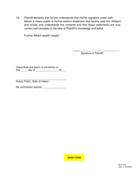 Form 2F-E-105 Affidavit of Plaintiff (Uncontested Divorce) - Hawaii, Page 6