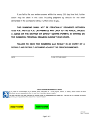 Form 2F-P-560 Complaint for Civil Union Divorce; Automatic Restraining Order; Summons to Answer Complaint - Hawaii, Page 8