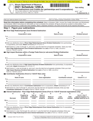 Document preview: Schedule 1299-A Tax Subtractions and Credits (For Partnerships and S Corporations) - Illinois, 2021