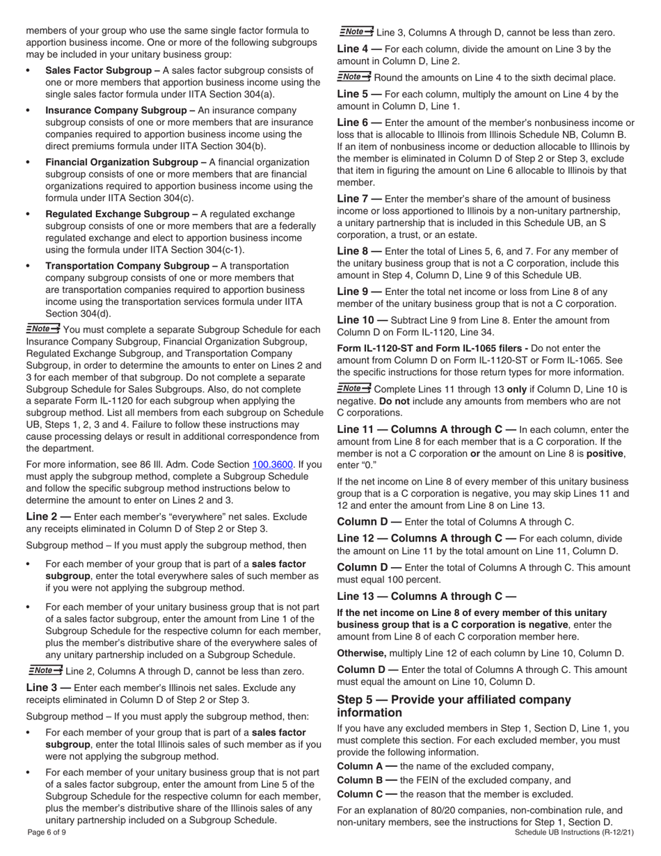 Download Instructions for Schedule UB Combined Apportionment for ...