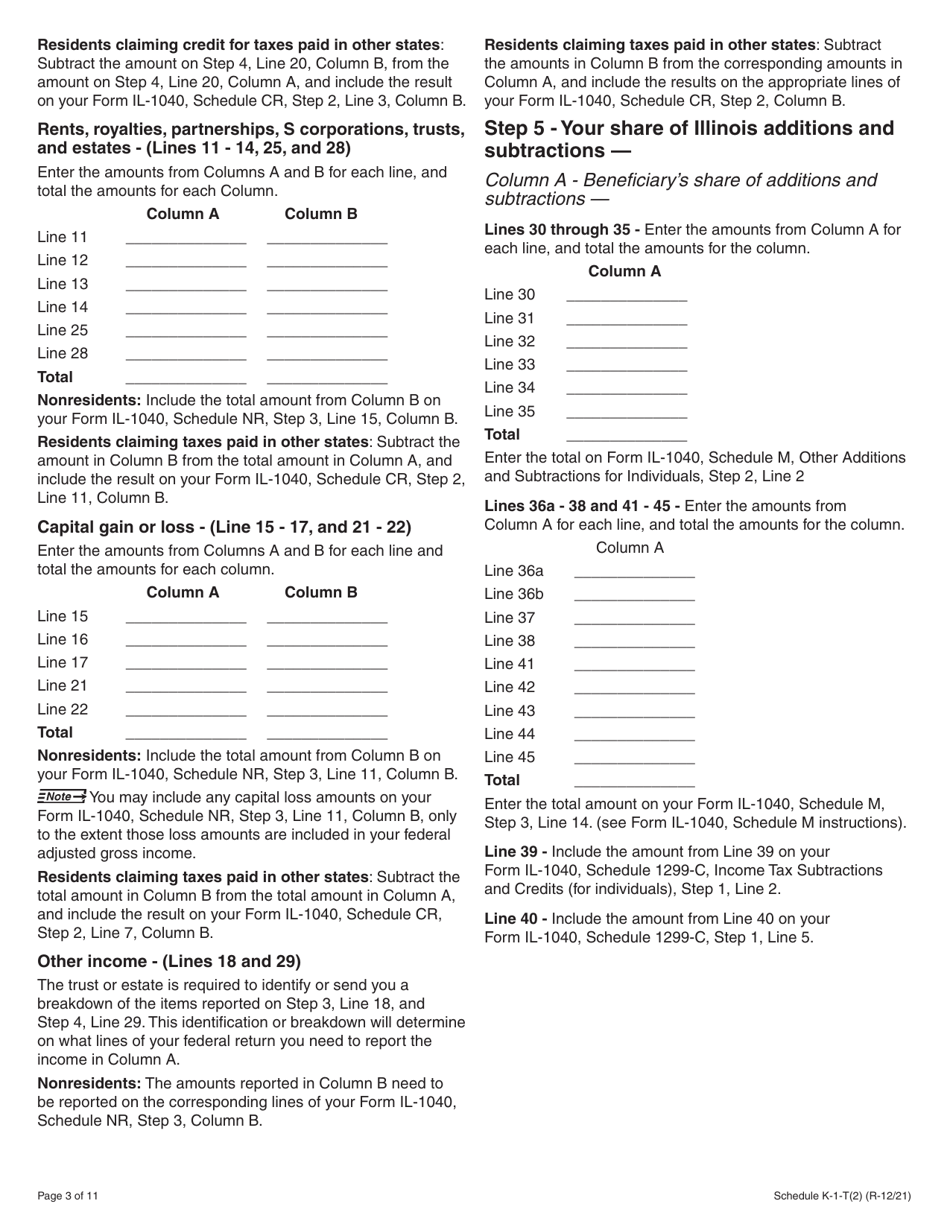 Download Instructions for Schedule K1T Beneficiary