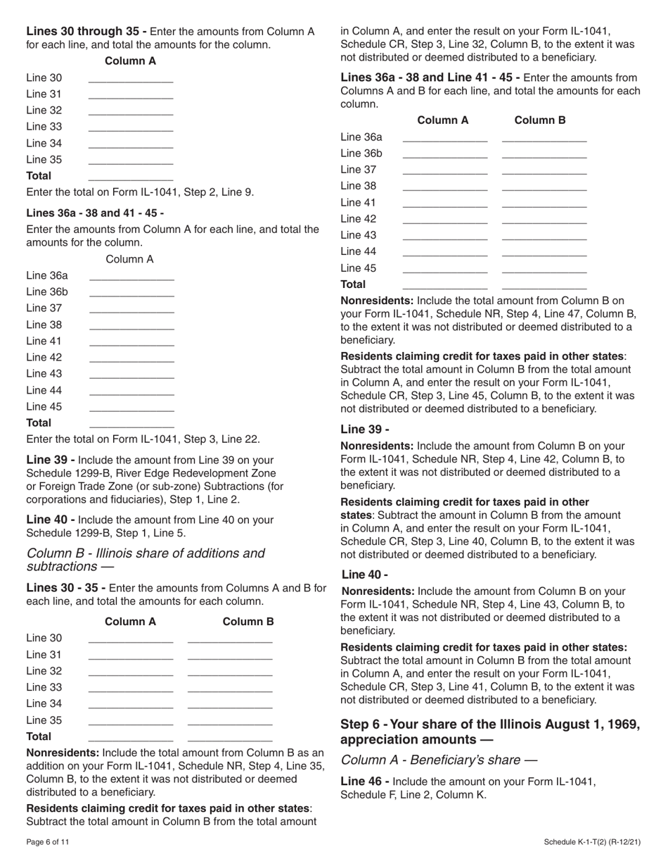 Download Instructions for Schedule K1T Beneficiary