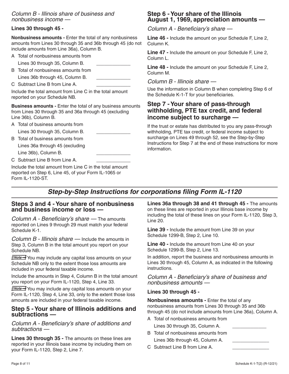 Download Instructions for Schedule K1T Beneficiary