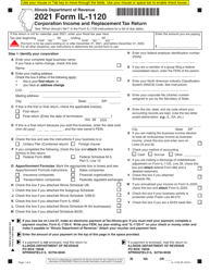 Form IL-1120 Corporation Income and Replacement Tax Return - Illinois