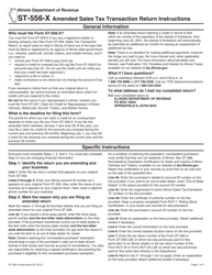 Instructions for Form ST-556-X, 017 Amended Sales Tax Transaction Return - Illinois