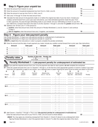Form IL-2210 Computation of Penalties for Individuals - Illinois, Page 2