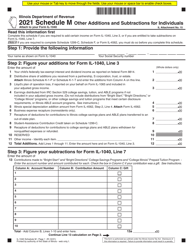 Document preview: Form IL-1040 Schedule M Other Additions and Subtractions for Individuals - Illinois, 2021