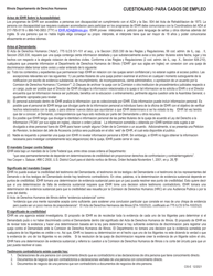 Formulario CIS-E Cuestionario Para Casos De Empleo - Illinois (Spanish), Page 4