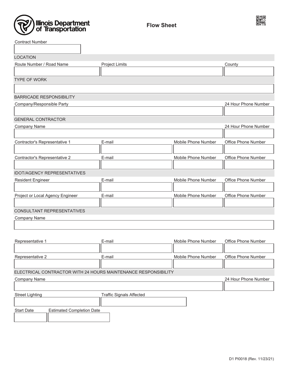 Form D1 PI0018 Flow Sheet - Illinois, Page 1