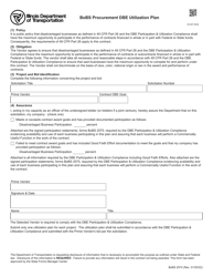 Document preview: Form BoBS2574 Bobs Procurement Dbe Utilization Plan - Illinois