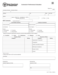 Form BC1777 Contractor&#039;s Performance Evaluation - Illinois
