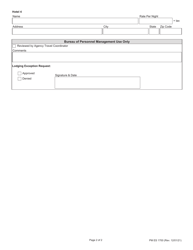 Form PM ES1700 Lodging Exception Request - Illinois, Page 2