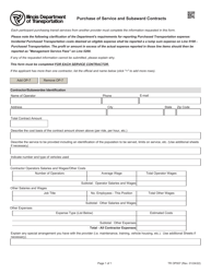 Document preview: Form TR OP007 Purchase of Service and Subaward Contracts - Illinois