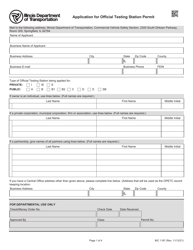 Document preview: Form BIC1187 Application for Official Testing Station Permit - Illinois