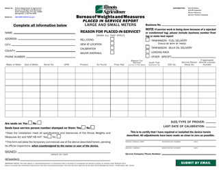 Document preview: Placed in Service Report - Large and Small Meters - Illinois