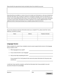 Idph Language Access Complaint Form - Illinois, Page 2