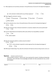 Questions to Be Completed With Pre-contract Questionnaire (Substitute Ss-8) - Iowa, Page 2