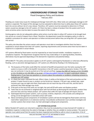 Document preview: DNR Form 542-0811 Underground Storage Tank Flood Damage Certification Form - Iowa