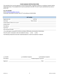 DNR Form 542-0811 Underground Storage Tank Flood Damage Certification Form - Iowa, Page 4