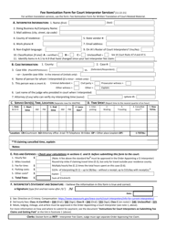 Fee Itemization Form for Court Interpreter Services - Iowa