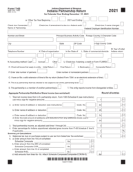 Form IT-65 (State Form 11800) Indiana Partnership Return - Indiana